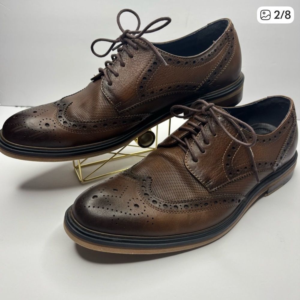 Classic Brown Leather Men's Dress Shoes (zanzara)